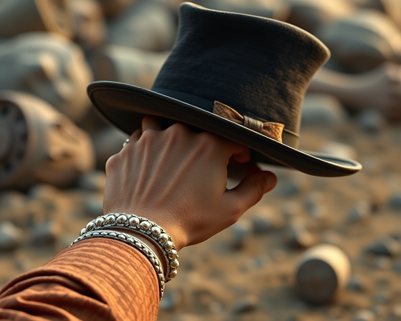 top hat, bracelet